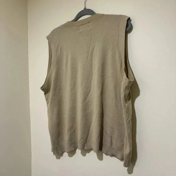 Women’s Vintage Image Brand Tan Colour V-Neck Plus Size Baggy Sweater Vest S: 2X - Picture 11 of 12